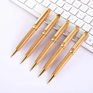 Penna in bambù regalo promozionale con Logo factory penne a sfera in legno sottili sfuse ecologiche naturali di alta qualità con Clip in metallo