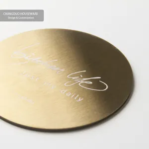 Altın Metal paslanmaz çelik aletler masa Mat ve dekorasyon coaster sıcak avrupa düzensiz stil wad mat pad kare sekizgen