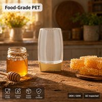 Bouteille souple ovale personnalisée de qualité alimentaire pour miel, ketchup, confiture, sauce salade – Contenant vide à inverser