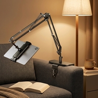 Support de bureau en alliage d'aluminium FEIXIANG CT09, bras flexible long, support de tablette, pince de bureau, support de téléphone 3-7 pouces