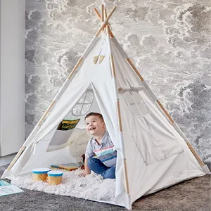 Teepee Tenda Istana Anak, Anak Laki-laki & Perempuan, Bayi & Dewasa 100% Katun Dalam Ruangan & Luar Ruangan Balita Bermain