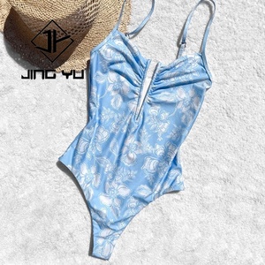 Traje de Baño de Una Pieza con Estampado Profundo en V, Bikini Personalizado de Fabricante OEM para Mujer - Product Image 2