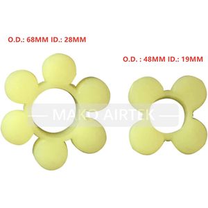 Amortiguador de vibraciones elastomérico para bomba de vacío Leybold D8C D16C D30C D40C D60, 68 mm de diámetro exterior, 28 mm de diámetro interior, acoplamiento de mordaza tipo araña - Product Image 2