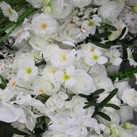 Composition florale en soie de roses blanches, amarantes et pivoines, 1m/2m, pour arche de mariage, rangée florale, centres de table, chemin de table, scène d'événement et fête