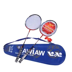 Professionele Draagbare Ijzer Legering Staal Praktijk Training Badminton Racket Met Custom Logo