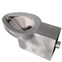 Cuvette de toilette robuste en acier inoxydable, marque SIR, modèle S24103108, revêtement poudré, design arabe pour salle de bain, caractéristiques de sécurité