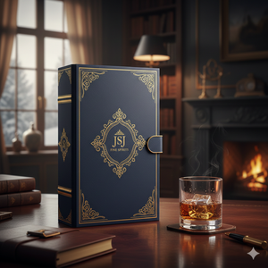 Scatola Rigida in Carta Fatta a Mano per Kit Cocktail Gin Tonic, Confezione Regalo per Liquori con Inserto in Schiuma EVA Personalizzato - Product Image 1