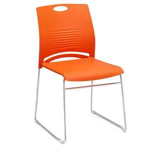 Wholesale Simple <b>Stackable</b> Metal Legs Multifunctional <b>Chairs</b> Plastic <b>Dining</b> <b>Chair</b> With Cushion Seat - Product Image 5