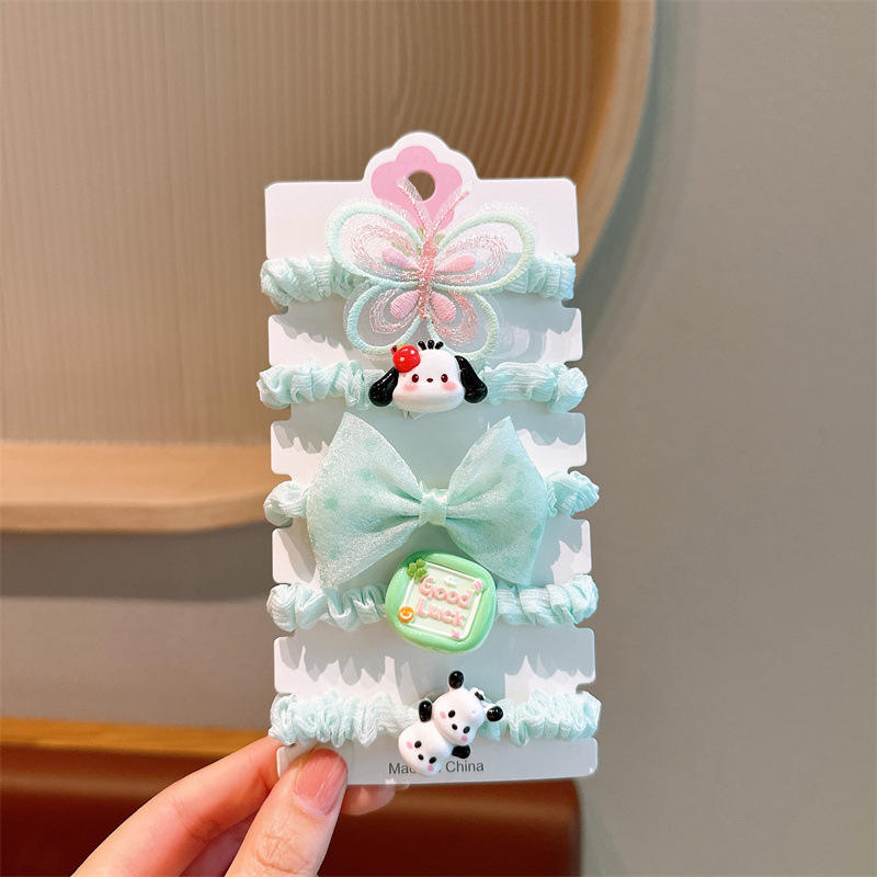 5 Green Pacha Dog Hair Tie Set