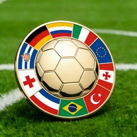 Badge de football en métal personnalisé, Pièces commémoratives magnétiques, Épingles de revers, Broches en émail sur le thème du football, Épingles de chapeau, Badges