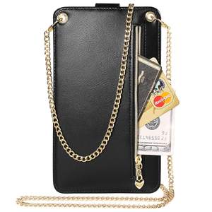 Portefeuille pour téléphone portable, petit sac à bandoulière avec fente pour carte, adapté à l'<span class=keywords><strong>iphone</strong></span> 13 12 11 Pro Max XR (noir) - Product Image 2