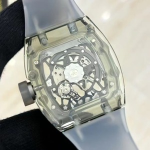 Custom-made Transparent Designer Top-notch Carbon Fiber <b>Skeleton</b> Tourbillon Unisex <b>Automatic</b> Mechanical <b>Watch</b> Rubber Pointer - Product Image 5
