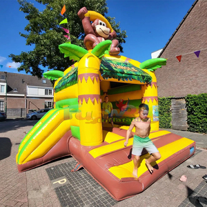 Aufblasbare dschungel-affen-hupfburg <b>inflatable</b> jungle bouncy castle slide combo commercial kids bounce <b>house</b> - Product Image 5