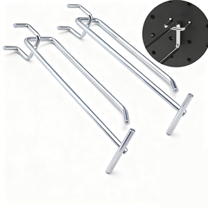 100 crochets de panneau perforé pour trépied en argent avec support d'étiquette de prix - Product Image 4