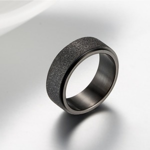 yunnique popular stainless steel brushed rotating <b>ring</b>, <b>titanium</b> steel plated with K gold, stress-relieving jewelry - Product Image 3