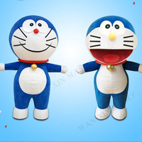 Costumes de carnaval Costume de mascotte gonflable Animal Doraemoning Mascotte Doraemoning, chat manga bleu et blanc Mascotte Cat