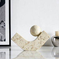 Boule en résine imitation travertin minimaliste pour console TV de salon, décoration haut de gamme pour niche, showroom, étagère ouverte, livraison rapide