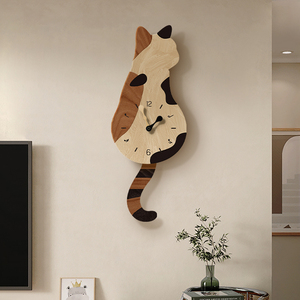 Đồng hồ mèo cổ đồng hồ treo tường phòng khách 2024 mới pháp Retro đồng hồ sáng tạo đồng hồ treo tường nhà hàng - Product Image 4