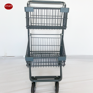 SMT Offre Spéciale chariot à double couche épicerie chariots et chariots à provisions à 2 niveaux camion de gestion domestique de style européen - Product Image 3