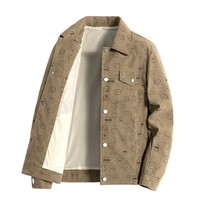 Veste en velours côtelé pour homme, collection Printemps-Automne 2025, haut de gamme, épaisse, coupe ample, polyvalente, tendance, grande taille, motif dessin animé, simple boutonnage