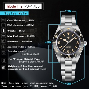 Reloj PAGANI DESIGN 1755 de Alta Calidad, Automático, con Cristal de Zafiro, Resistente al Agua hasta 200 m, Reloj de Lujo para Hombre - Product Image 3
