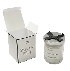 Caja de velas de lujo de embalaje blanco personalizado reciclado frasco de Perfume botella de vidrio botella de papel Kraft caja de logotipo de impresión de caja de cartón para jabón