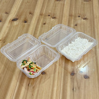 Kotak Makan Sekali Pakai Plastik Food Grade, Dapat Digunakan di Microwave, Untuk Kegunaan Komersial, Nasi, Mie, Bihun, Nasi Goreng, Kotak Makan Siang Cepat