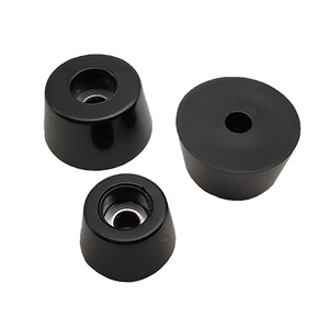 Pieds de châssis de meubles Longran en <span class=keywords><strong>PVC</strong></span>/métal noir, antidérapants, antichocs, avec vis surélevées et patins en caoutchouc fixés - Product Image 2
