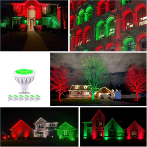 Éclairage de Noël moderne pour l'extérieur, jardin, arbre, <span class=keywords><strong>piscine</strong></span>, ampoules <span class=keywords><strong>LED</strong></span> MR16 vertes 5W, projecteur - Product Image 6