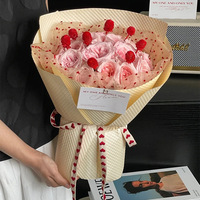 Papier d'emballage spécial gaufré à pois, fourni par l'usine Aierflorist, pour bouquets de fleurs, emballage floral gonflé, Jiaxing 58x58cm