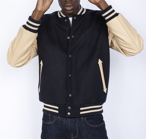 Sport en gros Occasionnels Lettre de <span class=keywords><strong>Basket</strong></span>-Ball Bomber Étanche Brossé En Cuir Collège Hommes Varsity Vestes - Product Image 3