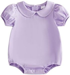 Body de Verano para Bebés Niñas, Transpirable, Suave, con Cierre de Botones, Manga Corta, Estilo Burbuja - Product Image 5