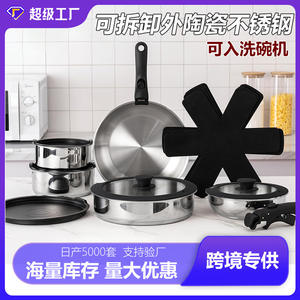 ชุดเครื่องครัวไมฟานสโตนเคลือบกันติด 10 ชิ้น สแตนเลสสตีล พร้อมด้ามจับถอดได้ ใช้กับเตาอบได้ ล้างมือเท่านั้น - Product Image 5