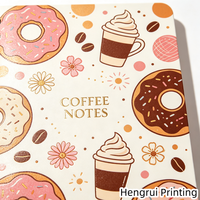 Usine de production de carnets personnalisés à reliure métallique Chain Boutique, papier recyclé 100 g, journal à couverture rigide design donut