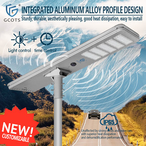 Farola Solar LED para Exteriores con Diseño Integrado de Perfil de Aluminio, IP65 Impermeable, Bajo Mantenimiento y Alto Brillo - Product Image 1