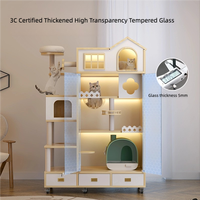 Personnalisé grand 5 étages moderne intérieur chat maison multi-chat bois Villa Cage bouton extérieur mobilier pour animaux de compagnie zone de couchage publique