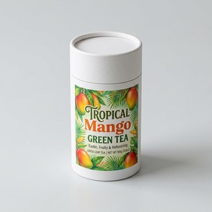 Boîte cylindrique en papier écologique pour l'emballage de thé biologique, d'infusion d'herbes, avec logo personnalisé, vente en gros - Product Image 1