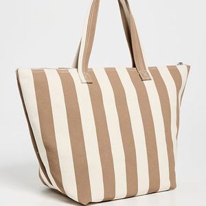 Sac fourre-tout portable personnalisé grand format avec fermeture éclair, imperméable, en toile rayée brodée, pour week-end, voyage, plage, printemps - Product Image 5