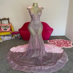 Custom Made tüy kollu Rhinestone kabarık balo kırmızı balo kıyafetleri 2023 zarif Vestido abiye kadınlar uzun