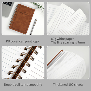 Biểu tượng tùy chỉnh PU máy tính xách tay cho A5 Kích thước PU Vòng chất kết dính máy tính xách tay Tạp Chí sữa cuộn dây <span class=keywords><strong>notepad</strong></span> - Product Image 4