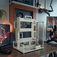 Boîtier PC de jeu élégant Socooler SOC-F, nouveau design ATX, aluminium aérométallique, carte mère Micro ATX avec fenêtre latérale, support de jeu