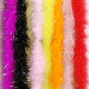 ผ้าพันคอขนนกตุรกีสีเงินเมทัลลิกทอง ยาว 2 เมตร ลายย้อม MARABOU BOA สำหรับงานแต่งงาน ตกแต่งรถยนต์ น้ำหนัก 13 กรัมต่อแพ็ค - Product Image 1