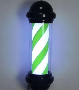 Luz LED para Salón de Belleza, Poste de Barbería Negro y Rojo, Luz Giratoria Impermeable para Salón de Peluquería, Letrero Luminoso para Tienda, Luz de Pared Exterior - Product Image 4