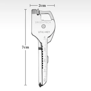 EDC đa công cụ 6 trong 1 thép không gỉ UTILI-Key vòng chìa khóa mặt dây chuyền túi dây cắt mini dao tuốc nơ vít
