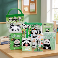 Niedliches Panda-Schreibwarenset Cartoon-Plüschtier Stift Bleistift Radiergummi Notizbücher Geschenkset für Schüler Lehrer