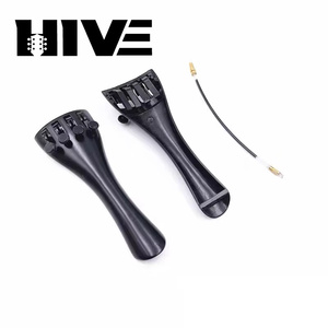 HVE Nero 4/4 3/4 1/2 1/4 1/8 Cordiera in Fibra <span class=keywords><strong>di</strong></span> Carbonio per <span class=keywords><strong>Violino</strong></span> a 4 Corde con 4 Accordatori <span class=keywords><strong>di</strong></span> Precisione e <span class=keywords><strong>Corda</strong></span> <span class=keywords><strong>di</strong></span> Fissaggio per <span class=keywords><strong>Violino</strong></span> - Product Image 3