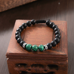 Crystal <b>Beaded</b> <b>Bracelet</b> With Micro Inlaid Zircon Woven Adjustable Men's Jewelry Gift 16g Yiwu Origin - Product Image 3