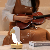 Lampe de table nordique moderne et réglable, rechargeable, personnalisée, en forme de toucan, pour chambre à coucher, décoration de nuit
