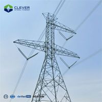 Tour en treillis autoportante en acier galvanisé à chaud haute résistance, pylon électrique à quatre pieds en acier cornière pour l'énergie