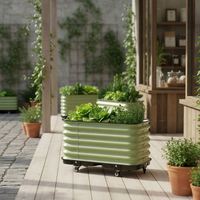Pot de fleurs autoportant moderne et écologique pour jardin, avec roulettes, TOPSTAR TS6312YDYL